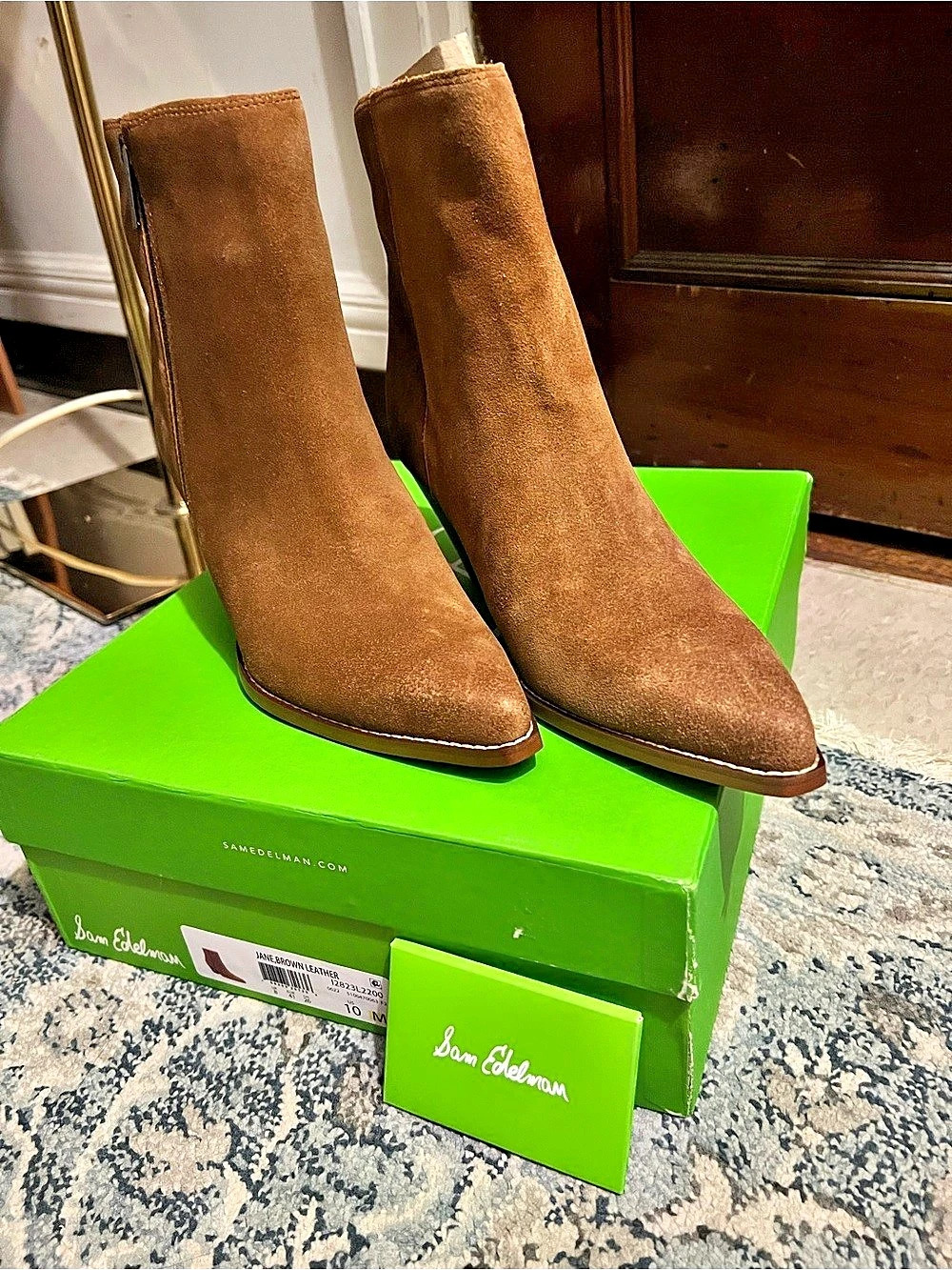 NWT Sam Edelman Women’s Jane Western Bootie Brown Leather US 10 M